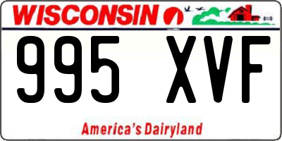 WI license plate 995XVF