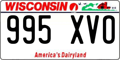 WI license plate 995XVO