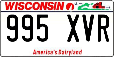 WI license plate 995XVR