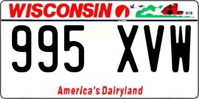 WI license plate 995XVW