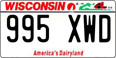 WI license plate 995XWD