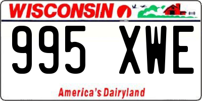 WI license plate 995XWE