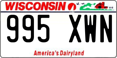 WI license plate 995XWN