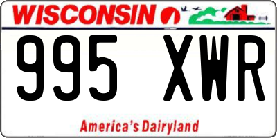 WI license plate 995XWR