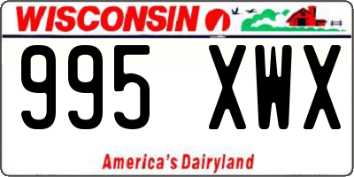 WI license plate 995XWX
