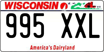 WI license plate 995XXL