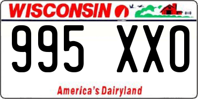 WI license plate 995XXO