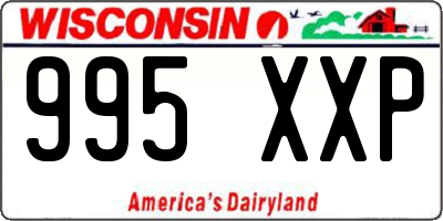 WI license plate 995XXP