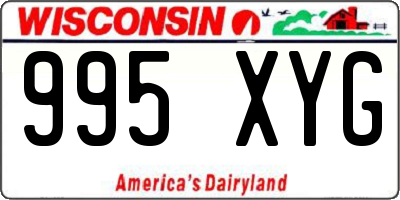 WI license plate 995XYG