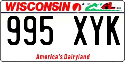 WI license plate 995XYK