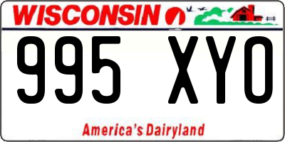 WI license plate 995XYO
