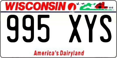 WI license plate 995XYS