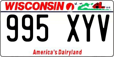 WI license plate 995XYV