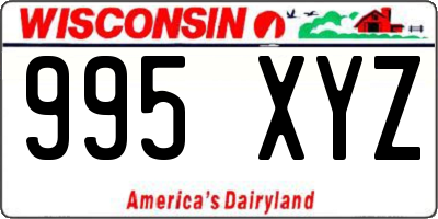 WI license plate 995XYZ