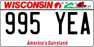WI license plate 995YEA