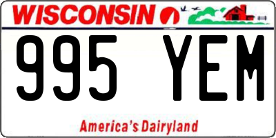 WI license plate 995YEM