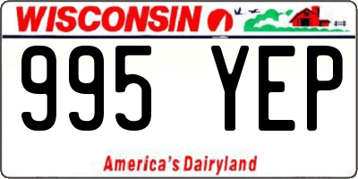 WI license plate 995YEP