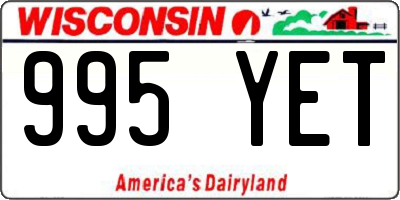 WI license plate 995YET