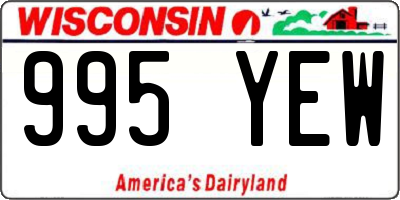 WI license plate 995YEW