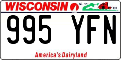 WI license plate 995YFN