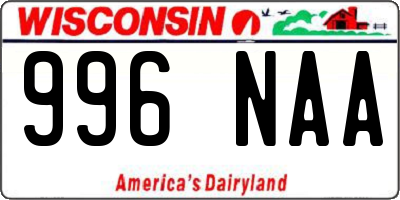 WI license plate 996NAA