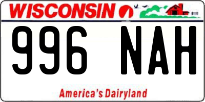 WI license plate 996NAH