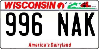 WI license plate 996NAK