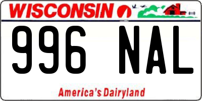 WI license plate 996NAL