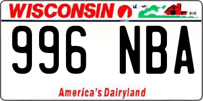 WI license plate 996NBA