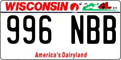 WI license plate 996NBB