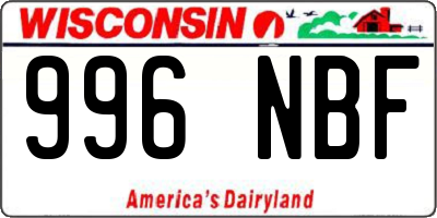 WI license plate 996NBF
