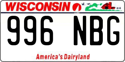 WI license plate 996NBG
