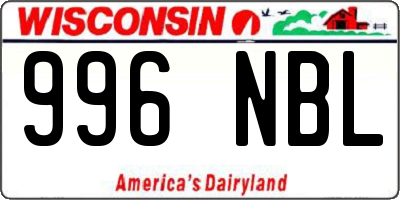 WI license plate 996NBL