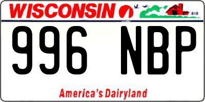WI license plate 996NBP