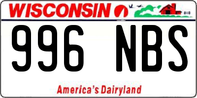 WI license plate 996NBS