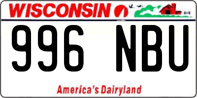 WI license plate 996NBU