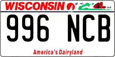WI license plate 996NCB