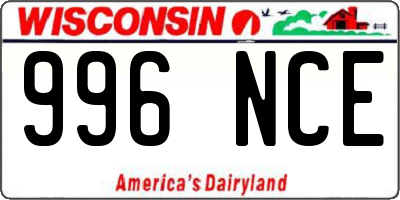 WI license plate 996NCE