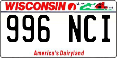 WI license plate 996NCI
