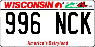 WI license plate 996NCK