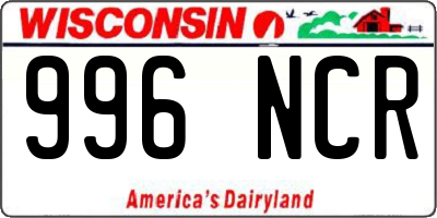 WI license plate 996NCR