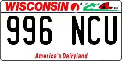 WI license plate 996NCU