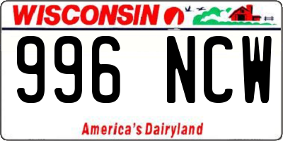 WI license plate 996NCW