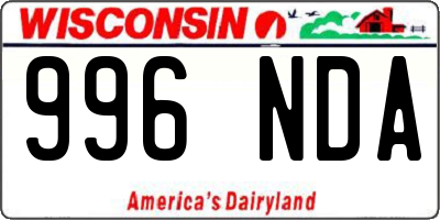 WI license plate 996NDA
