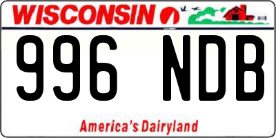 WI license plate 996NDB