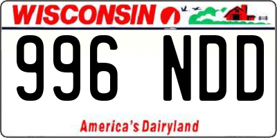 WI license plate 996NDD