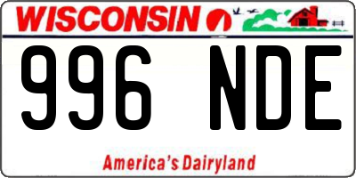 WI license plate 996NDE