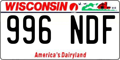 WI license plate 996NDF