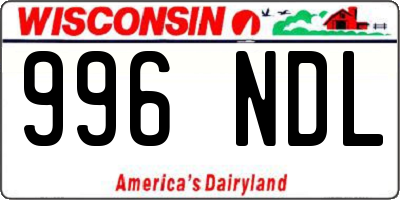 WI license plate 996NDL