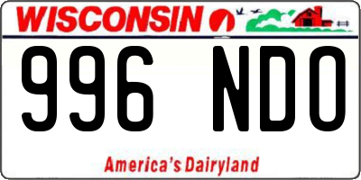 WI license plate 996NDO